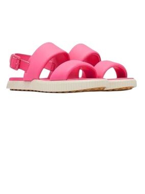 SOREL Ona Streetworks Go-To Slingback Quilted Leather Sandal-Nico/Chalk 10, NWOT
